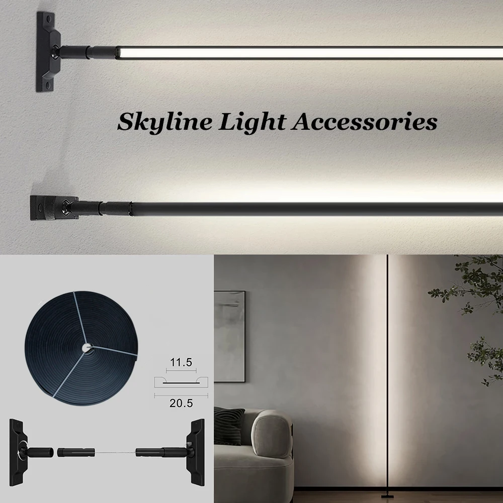 Imagem -02 - Modern Minimalista Teto Linear Light Wall Lamp Led Bar Strips Luz de Parede para Living Background Decor Dining Bed Room