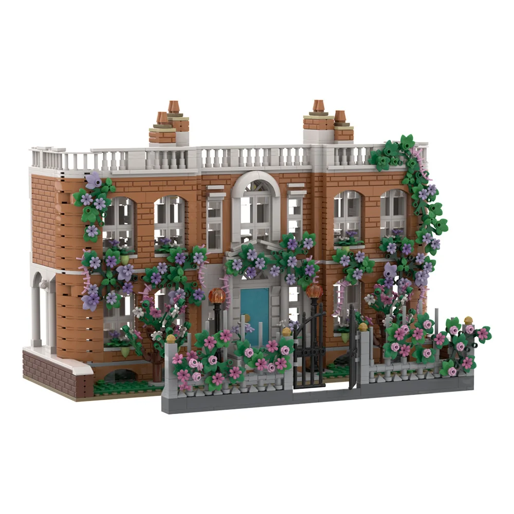 MOC City Architecture Bridgertoned Family House Building Blocks Garden Villa Street View Model Bricks DIY Assembly Toy Kid Gift