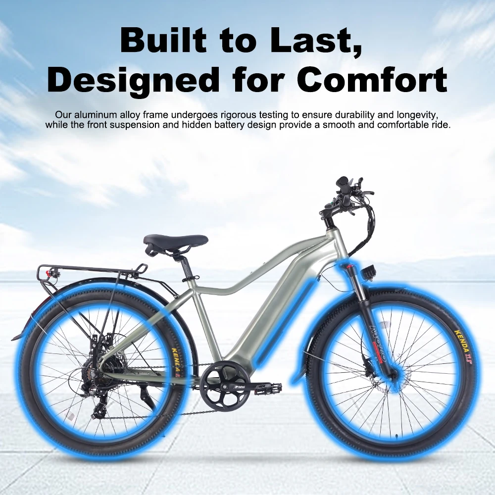 

Электровелосипед CEMOTO B52 для взрослых, 750 Вт (пиковая мощность), бесщеточный двигатель, скорость до 32 км/ч, 48В 15.6Ач, 27.5 дюймов, для города и гор