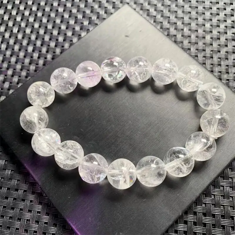 

12.5MM Natural White Quartz Bracelet Energy Gemstone Women Stretch Jewelry Healing Birthday Present 1pcs