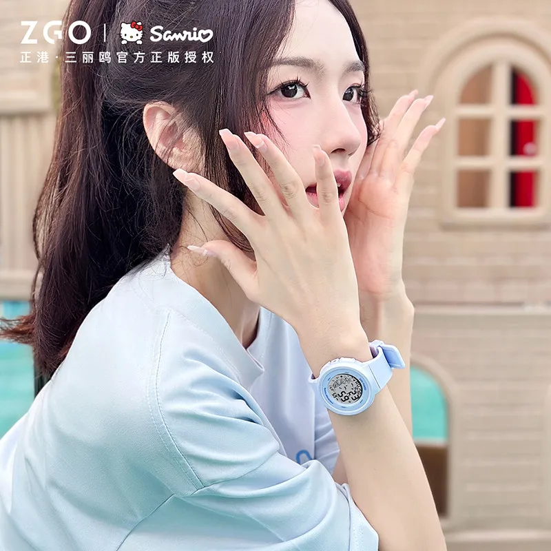 ZGO Sanrio Cinnamoroll Kids Watch, Stylish and Sporty Electronic Digital Watch for Students, Silent with Alarm Functio Gift 8551