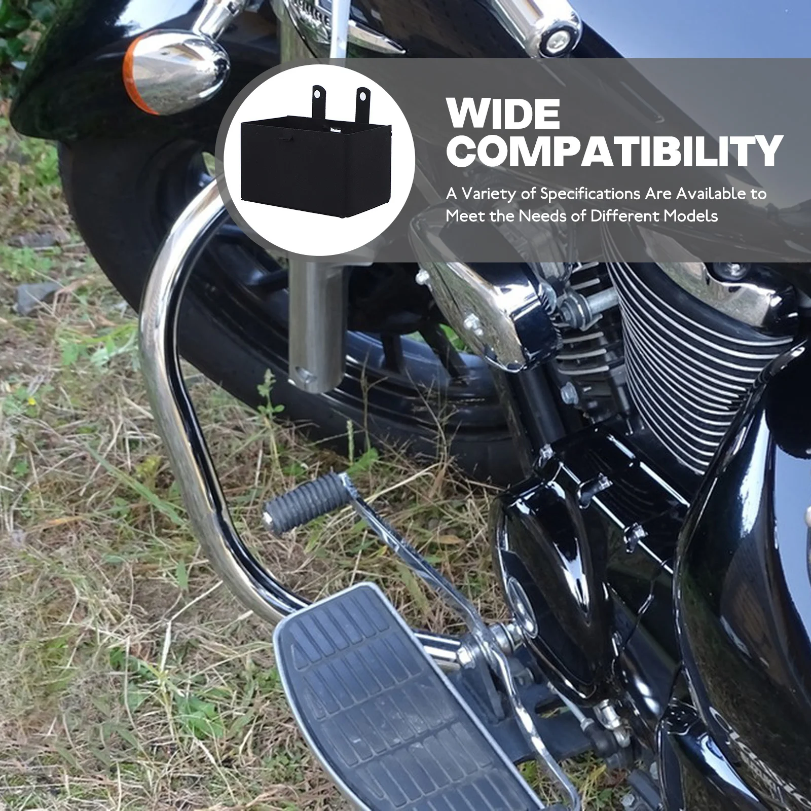 Pudełko na części zamienne do motocykla, quada, skutera, metalowy uchwyt, pojemnik do przechowywania, wytrzymała konstrukcja z żelaza, pasuje do mini rowerów i quadów.