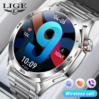 LIGE New Smart Watch Men Full Touch Screen 400mAh Large Battery Waterproof Sport Watch Wireless Call 360*360 Ultra HD Smartwatch