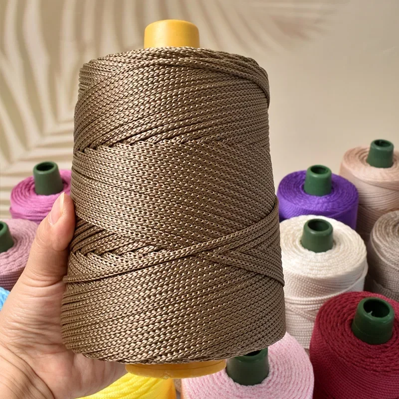 Hilo de seda de hielo ligero de 250g para verano, bricolaje, sombrero para el sol tejido a mano, bolsa, zapatos, cojín, cuerda artesanal, cojín de ganchillo de lana hueca