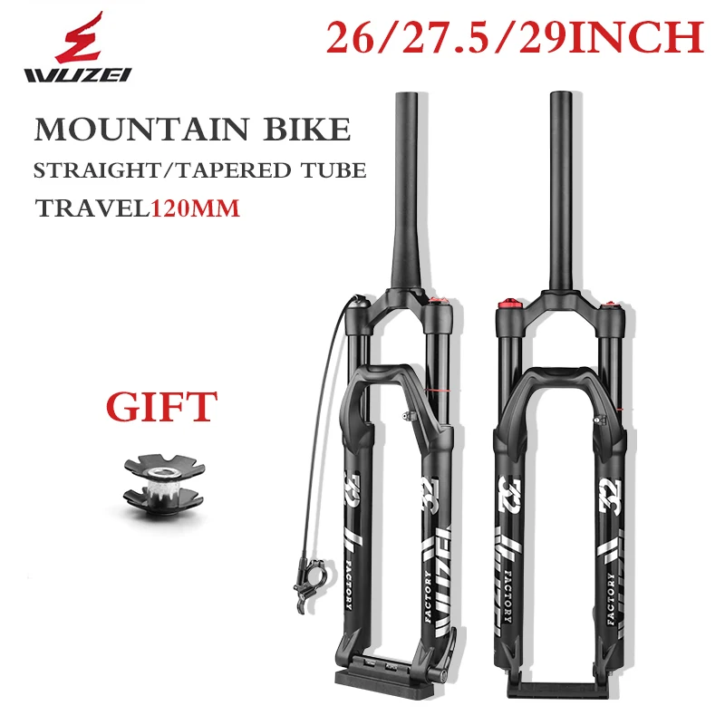 

WUZEI MTB Bicycle Fork 26/27.5/29 inch Suspension Air Oil Shoulder/Wire Control Mountain Bike Magnesium/Al Alloy s