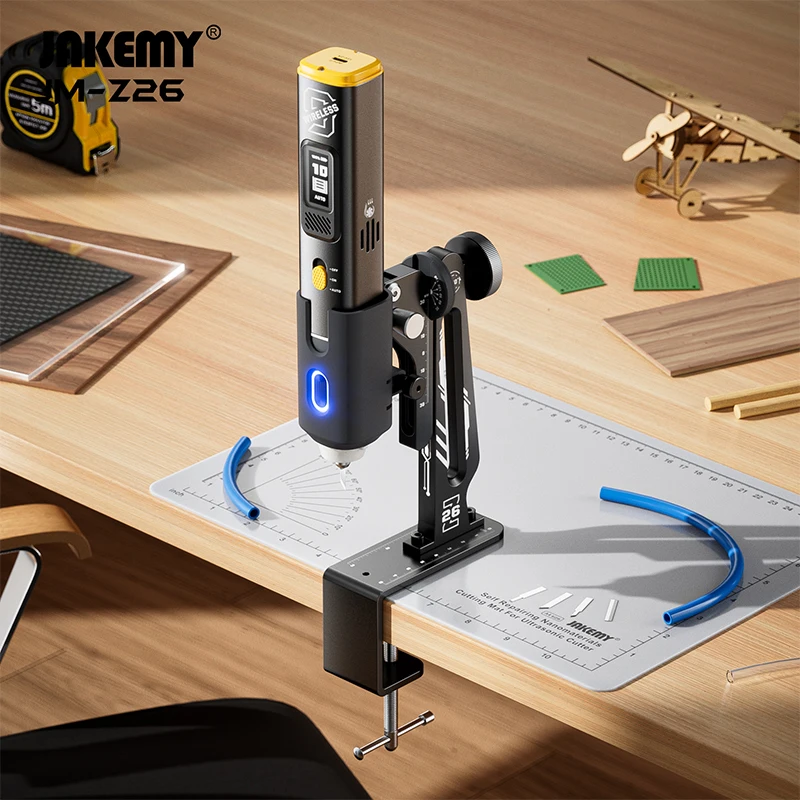 JAKEMY 360-Degree Ultrasonic Cutter Knife Aluminum Support Stand with Multi-Angle Adjustable C-Clamp Portable