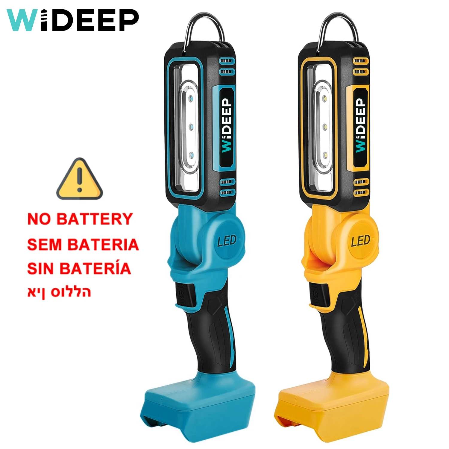 WIDEEP 1000 Lumens Cordless LED Work Light for Dewalt 20V MAX Battery, Adjustable Camping Lamp for Makita 18V Battery