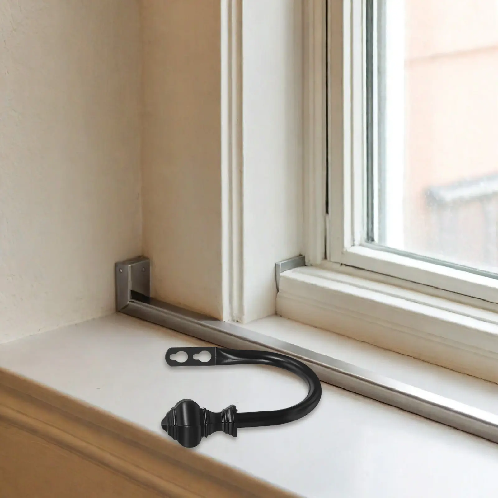 2Pcs Sturdy Metal Curtain Holdback Hooks Wall Mounted Modern Design Tie Backs for Heavy Drapes Living Room Bedroom Window