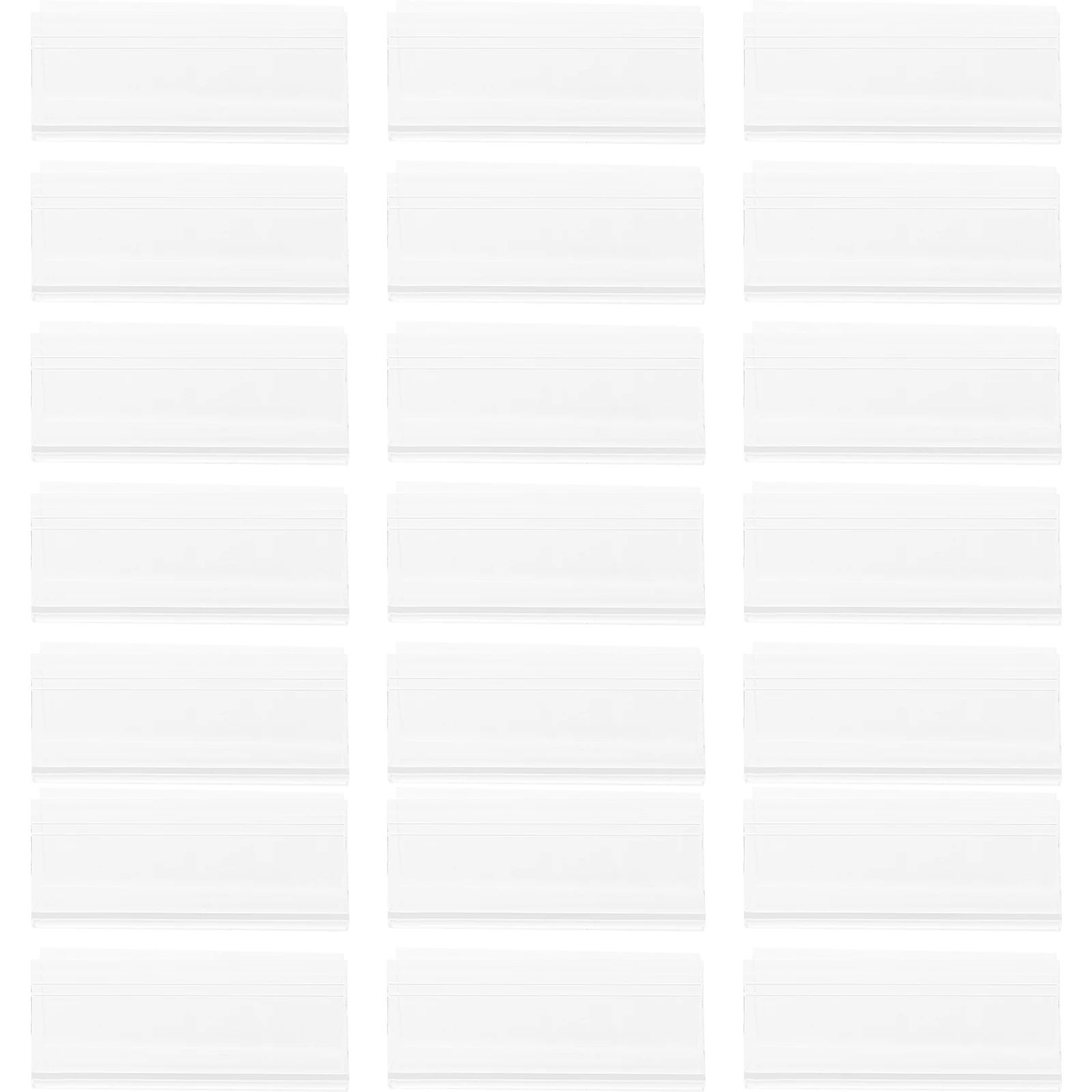 50 Pcs Label Holders PVC Transparent Wire Shelf Clips for Home Office Pantry Library Plastic Tag Storage Bins Prices