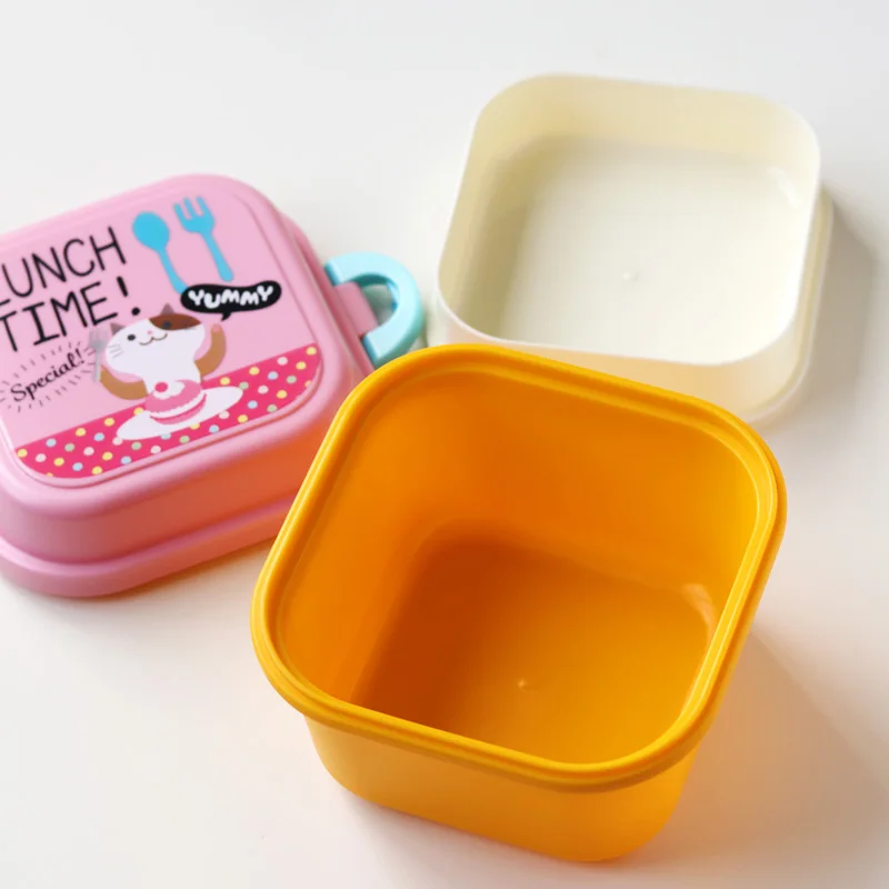 New Cartoon Healthy Plastic Lunch Box Microwave Oven Lunch Bento Boxes Food Container Dinnerware Kid Childen Fiambrera Infantil