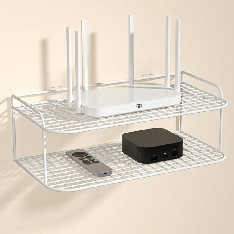 

Wall-Mounted WiFi Router Shelf, No-Drill Set-Top Box Storage Rack, Home Cable Organizer Holder, Heat Dissipation Bracket