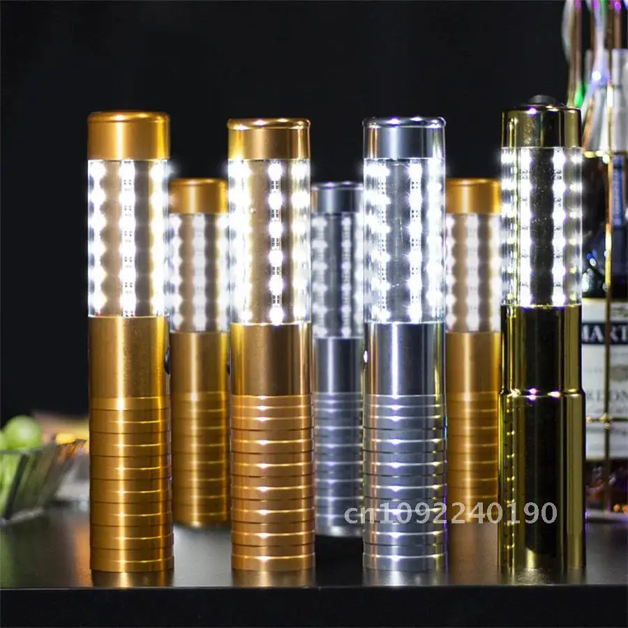 Bar Champagne Bottle Service Light Aluminium Metal Nightclub Led Baton Party Electronic Flash For Sparklers Strobe Bottle Stick