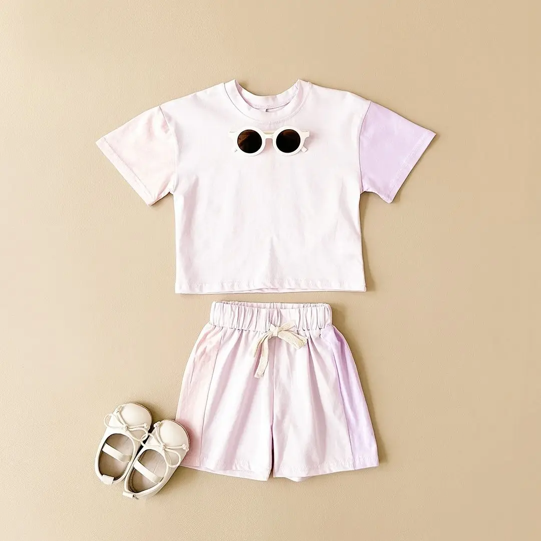 2024 New Summer Newborn Baby Girls Boys Children Clothes Sets T-Shirt+Shorts Toddle Outfit 2Pcs Elastic Waist Suit 0-3Y