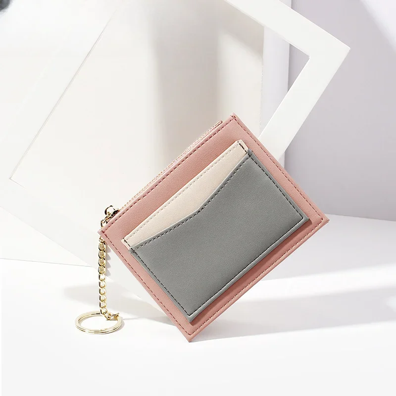 Ultra-thin Money Coin Purse Durable with Key Ring Wear-resistant Credit Card Holoder PU Leather Wallet Money Bag Male Female