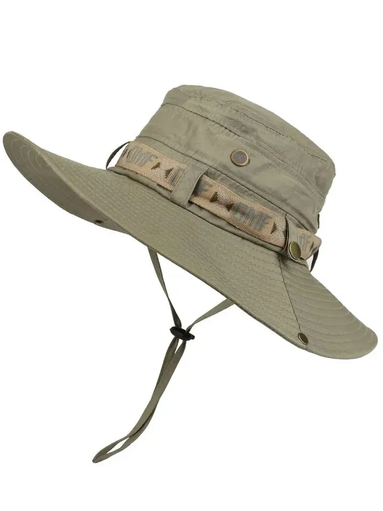 Sommer Männer Eimer Hut Im Freien UV Schutz Breiter Krempe Panama Safari Jagd Wandern Hut Mesh Fischer Hut Strand Sonnencreme Kappe