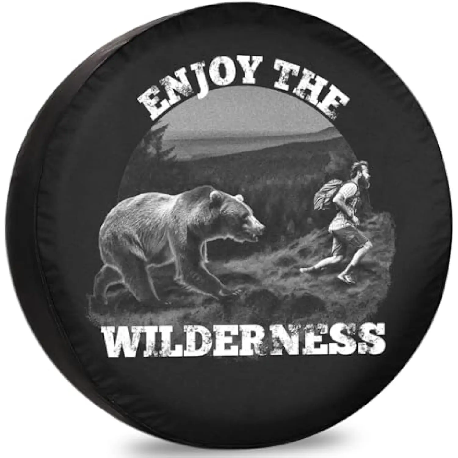 Enjoy The Wilderness Bear Runner Spare Tire Cover Weatherproof Dust-Proof for RV SUV Truck Camper
