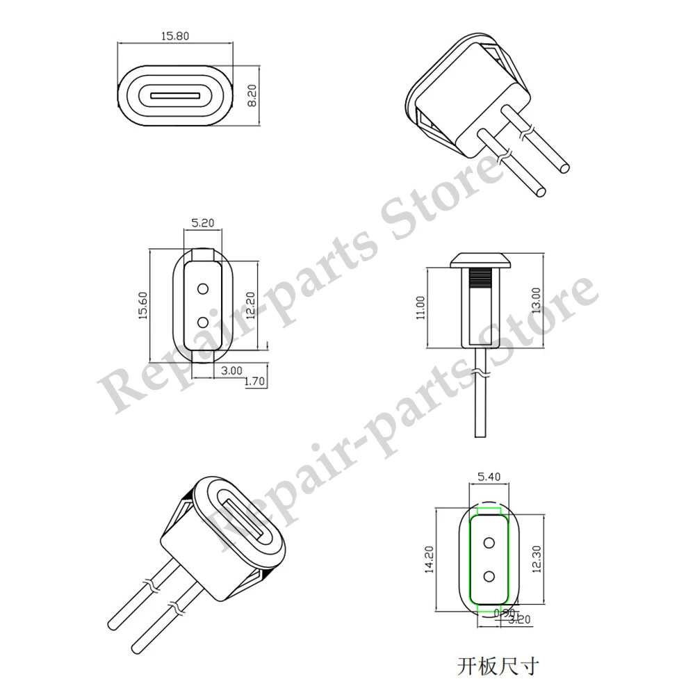 2~10PCS USB type-c vodotěsný USB konektor bezprostřední komprese ženské sokl ženské nástrčkový nabíjení rozhraní s sváření drát