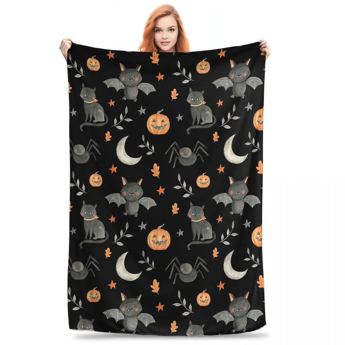 Halloween Party Blankets Flannel Portable Sofa Throw Blankets For Couch Bedding Office Throws Bedspread Quilt