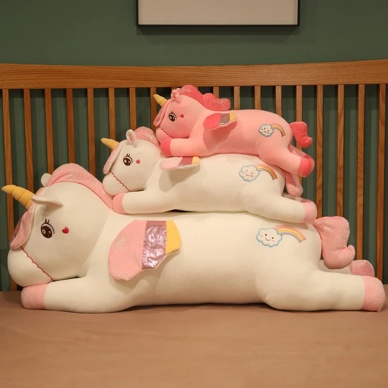 50/60/80cm Cute Unicorn Plüsch Kissen Spielzeug Cartoon Kuscheltiere Wolke Einhorn Werfen Plushies Puppe Kissen anime Weiche Spielzeug Geschenke