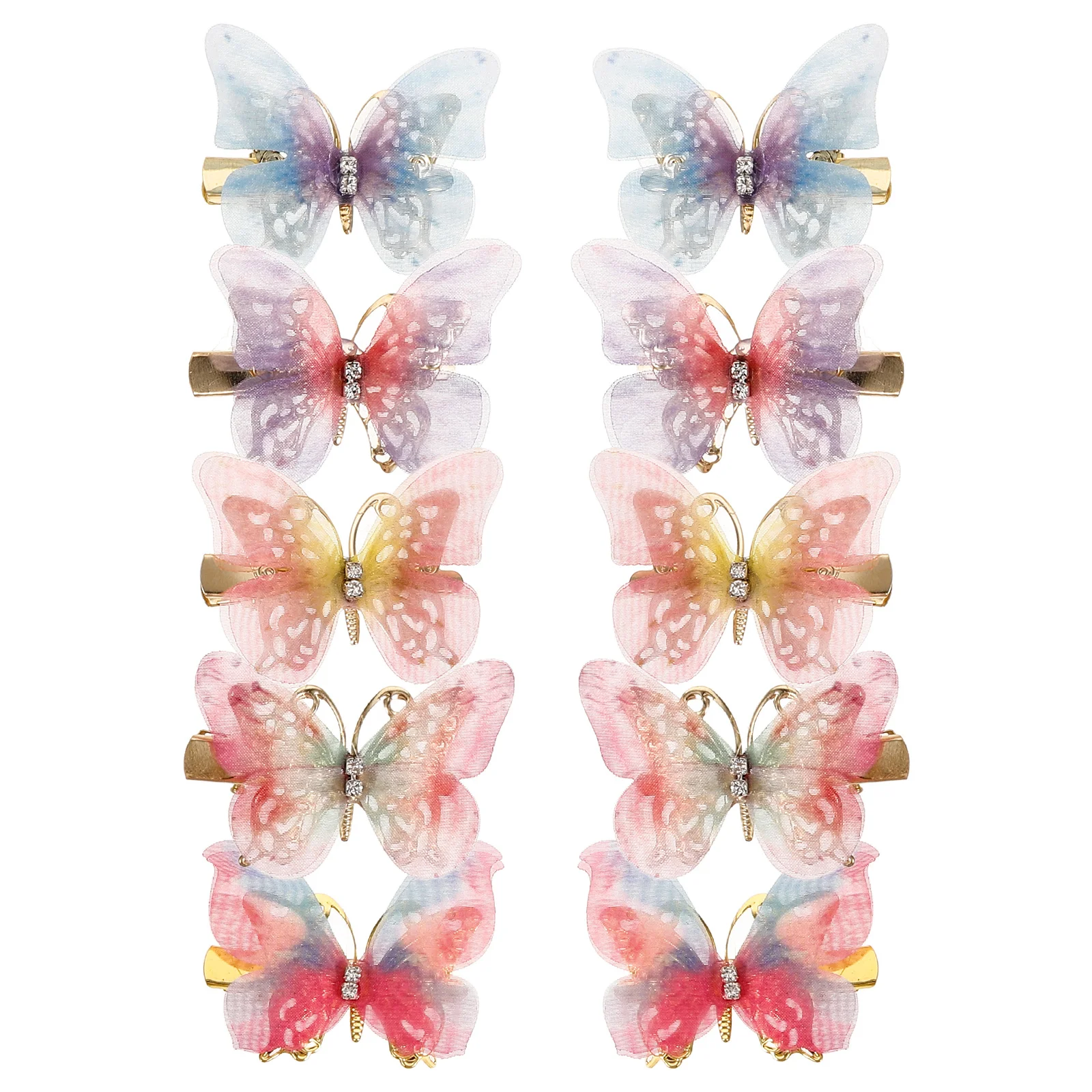 10 قطع من مشابك الفراشة الصغيرة اللطيفة للفتيات والنساء والأطفال رقيقة وسميكة لحفلات الزفاف وإكسسوارات الشعر للاستخدام اليومي #1