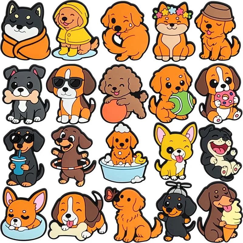 Doggy Cartoon Shoe Charms Cute for Kids Waterproof PVC Shoe Decorations Compatible with Croc for Boys and Girls Party Favors