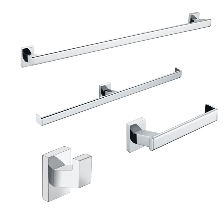 Bath Fittings Chrome Brass Bathroom Hardware Set Toilet Paper Holder Towel Rack
