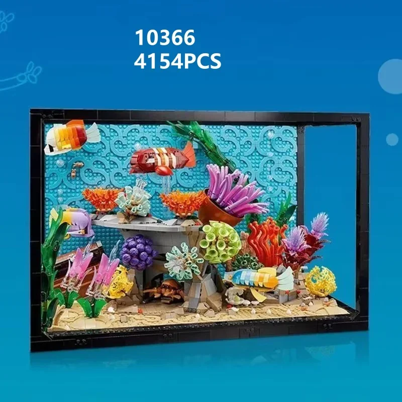 10366 Kinderen Educatief Speelgoed Bouwstenen Tropisch Aquarium Aquarium Model Oceaan Dier 4154 Stuks Monteren Vakantie Cadeau jongen