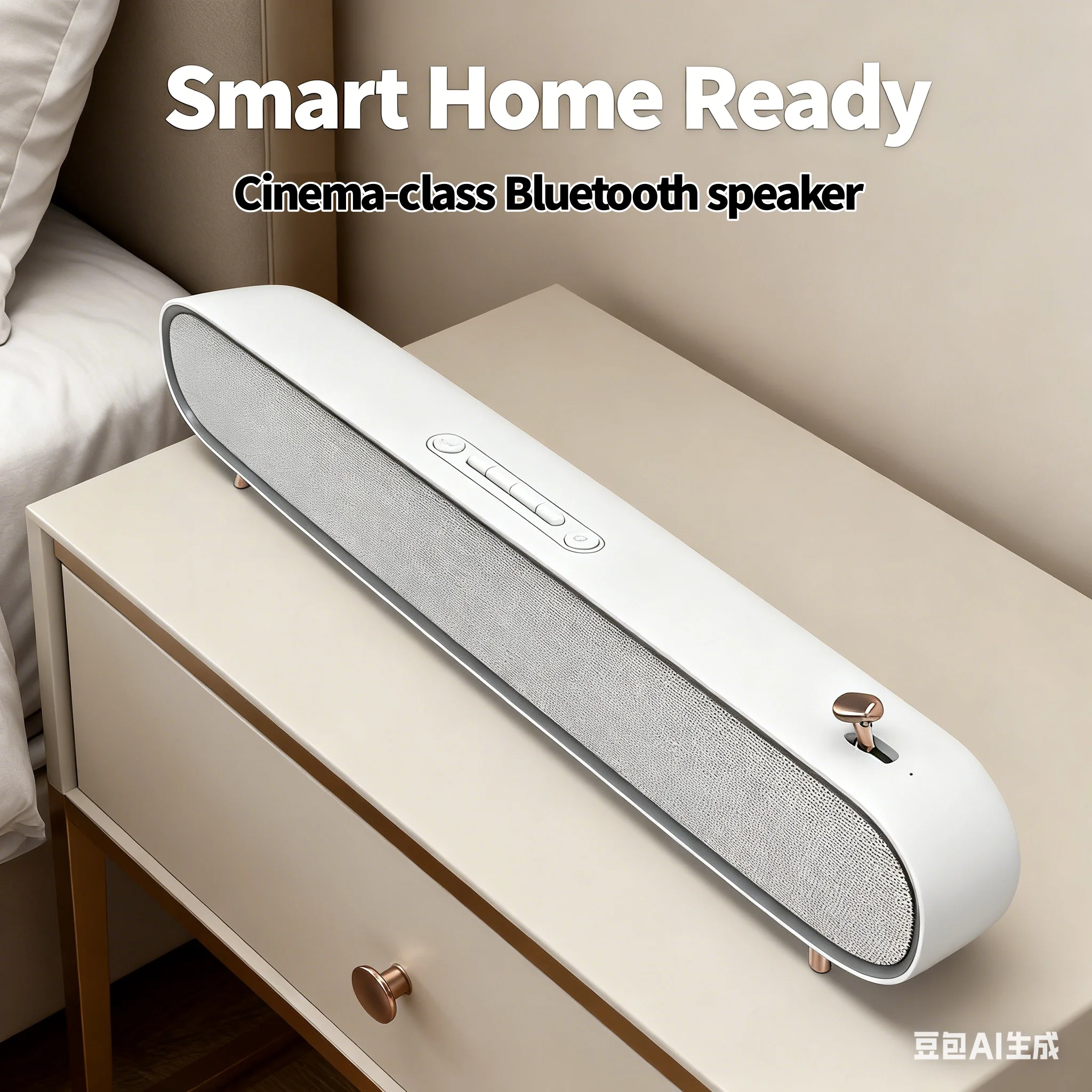 2400mAh Long-Lasting Battery Wireless Bluetooth 5.0 Soundbar 4 Unit HIFI Speakers Noise Reduction for Home Office Phone Computer