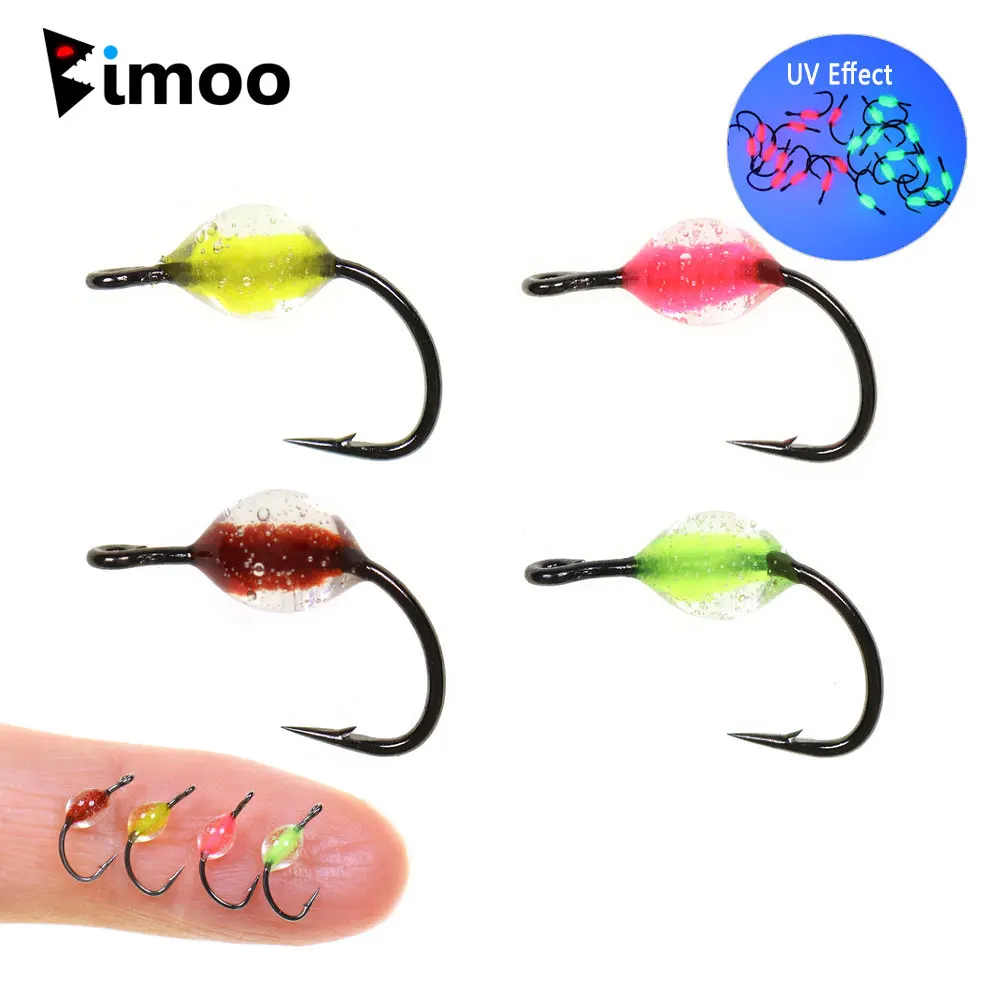 Bimoo 6/8PCS # 18 Señuelos de pesca artificiales de epoxi con forma de huevo, tipo glo bug, con imitación de huevas de salmón, de hundimiento lento, para trucha, lubina y pescado de agua dulce