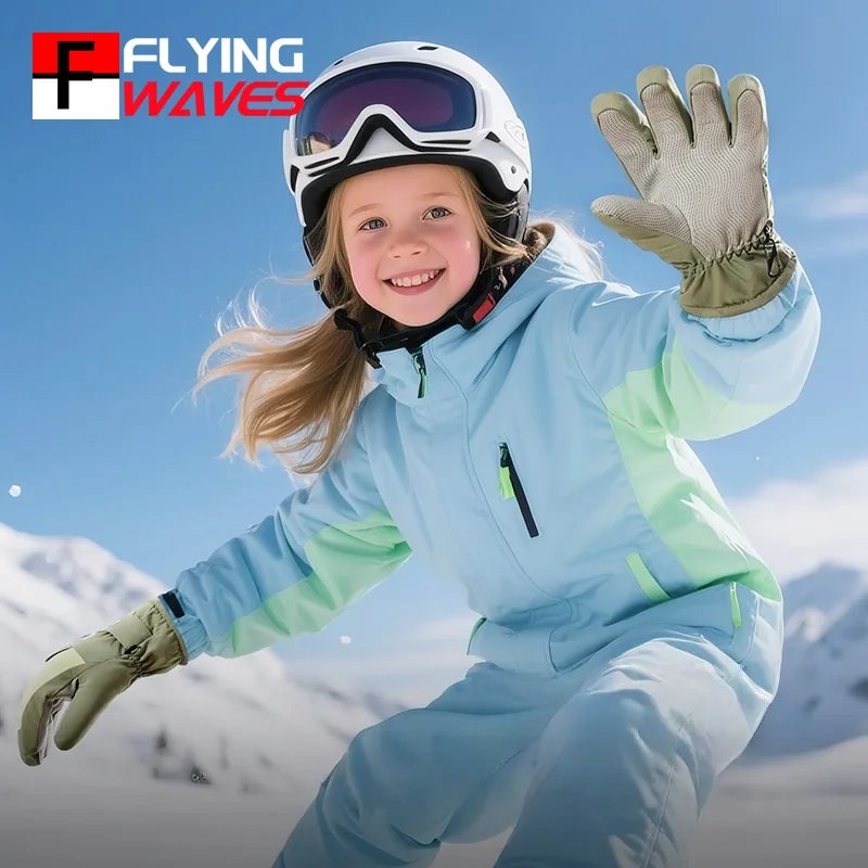 

High Quality Kids Winter Gloves Fleece Warm Skiing Gloves Waterproof Windproof Children Snowboard Cycling Snow Sports Gloves