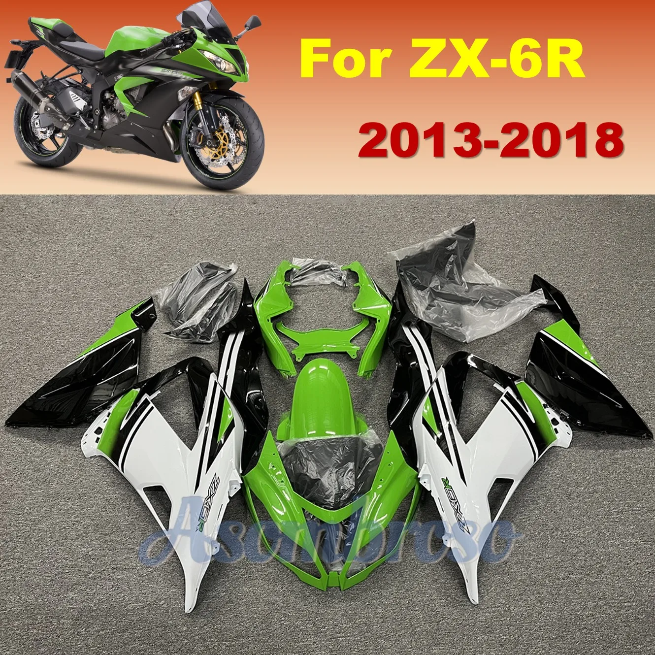 

Высококачественный комплект кузова для Ninja 636 ZX6R 2013 2014 2015 2016 2017 2018 ZX-6R ZX 6R, полный комплект обтекателей для кузова