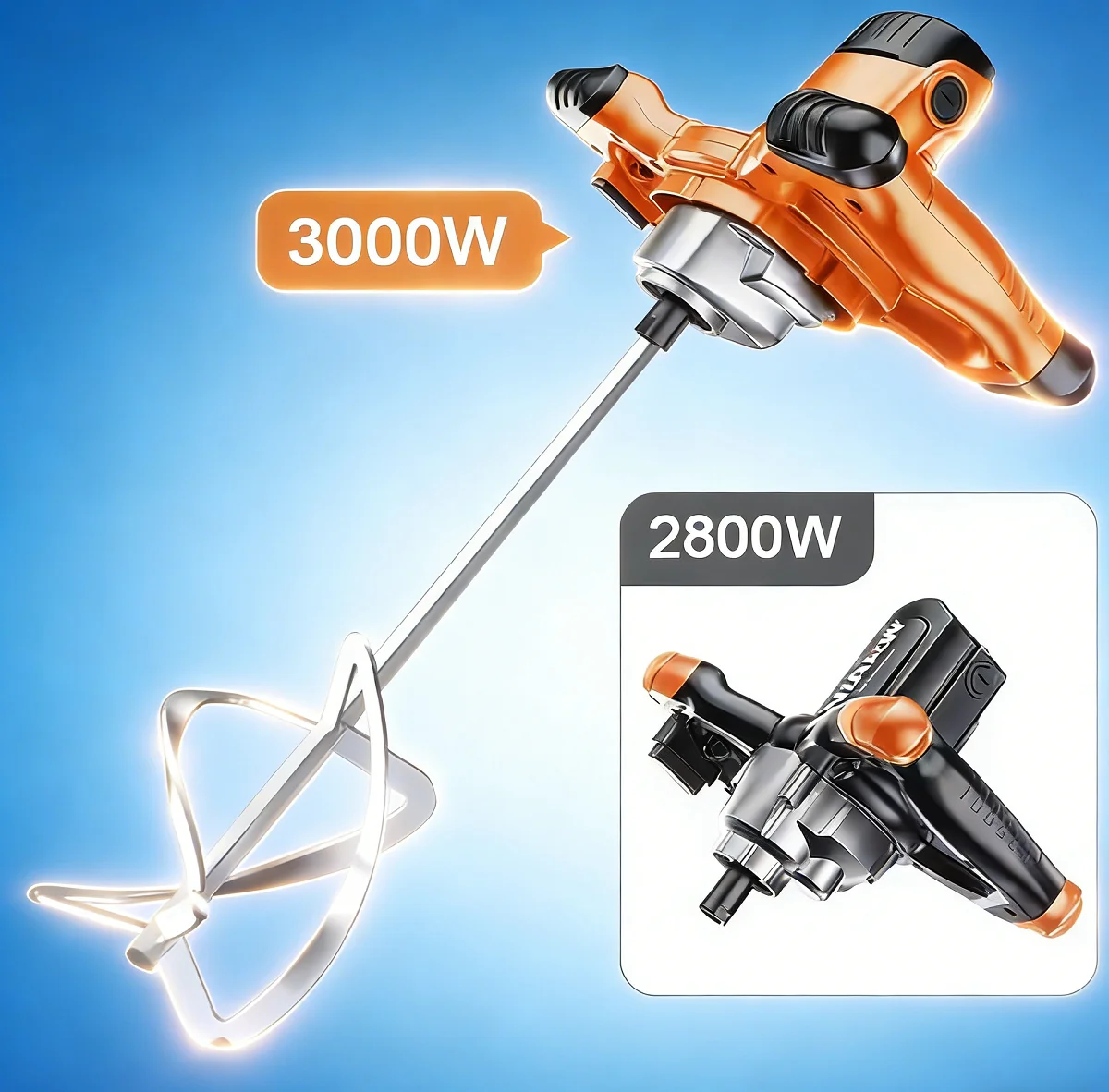 Electric Cement Mixer 220V Paint Cement Plaster Mortar Mixing Machine Coating Mixer High Power with 6 Gear Adjustable Speed