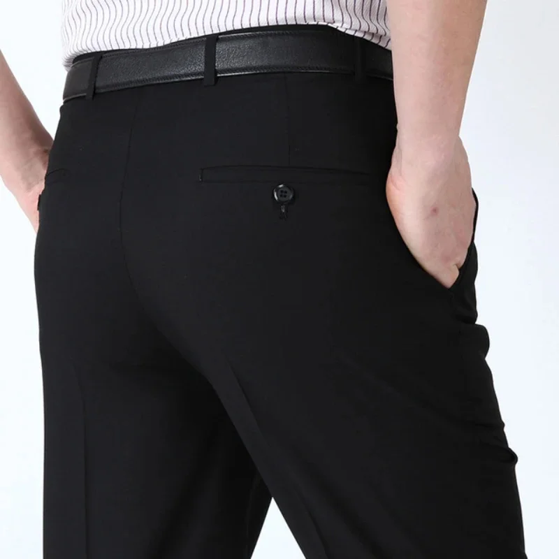 Broek Voor Mannen Business Dunne Broek Grote Maat Formeel Pak Man Zwart Ademend Kantoor Baggy Heren Klassieker