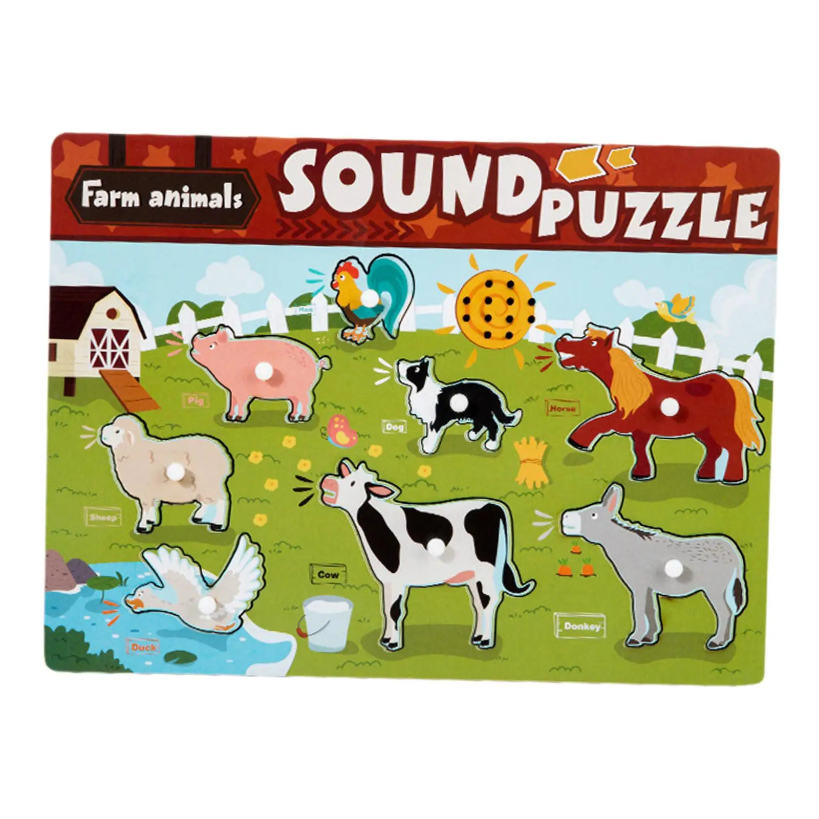 Sound Puzzles Montessori Puzzle Early Learning Toy Jigsaw Puzzle Pegged Puzzles for Toddlers Baby Preschool Girls and Boys Gift