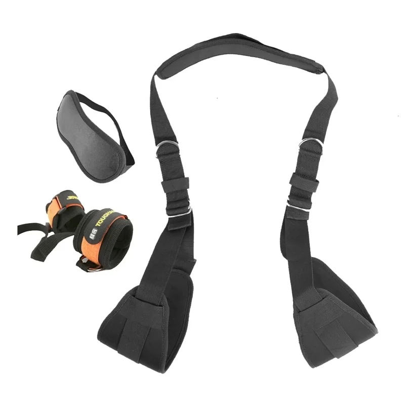 Travesseiro inflável com posição sexual, alça de perna aberta, Eyemask Handcuff Bondage, Restraint Set, Jogos Adultos, Brinquedo Sexual para Casal