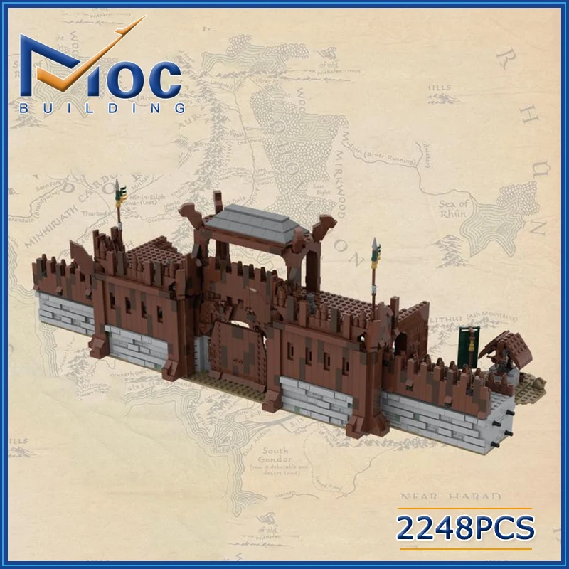 MOC Rings Movie Series Great Walls Architecture Model Building Blocks Creative Collection Toys DIY Assembly Bricks Xmas Gifts