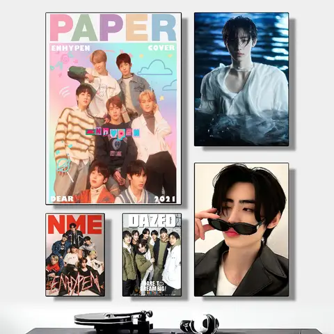 Korean Boy Band ENHYPEN Poster HD art sticky wall waterproof home living room bedroom bar aesthetic decoration