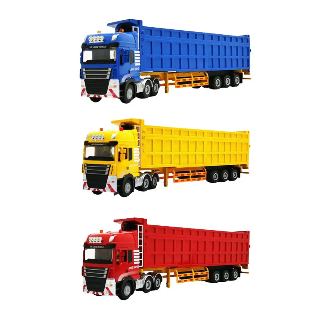 1:50 Scale Simulation Semi-Trailer Heavy Truck Model Alloy Diecast Car Playset for Kids