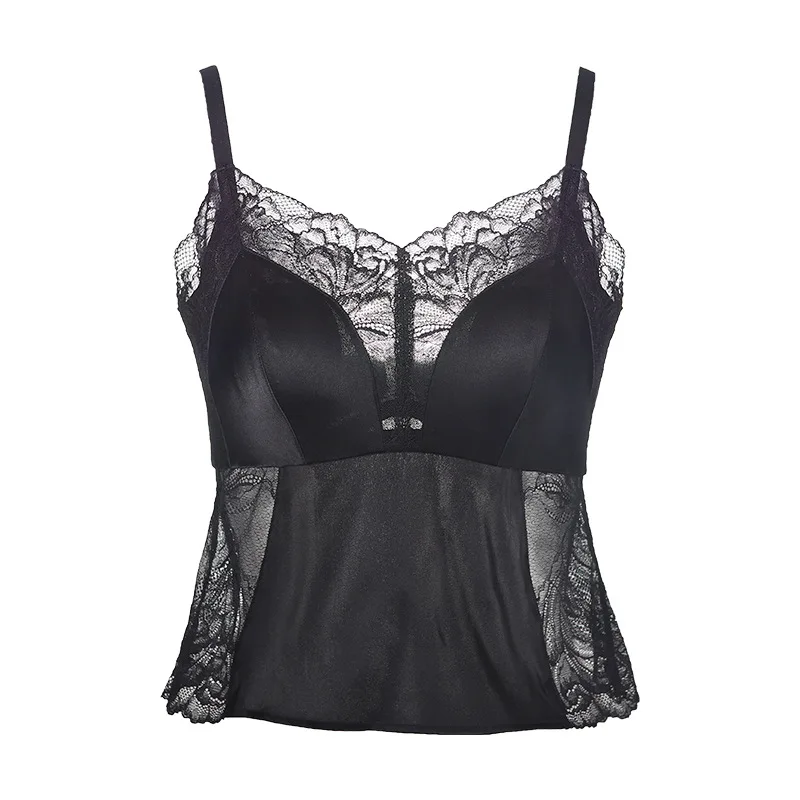 2025 NewLatex Bunny-Ear Push-Up Bra - Soft Underwire Lace & Mulberry Silk Blend Camisole with Sexy Back Design Butterfly Top