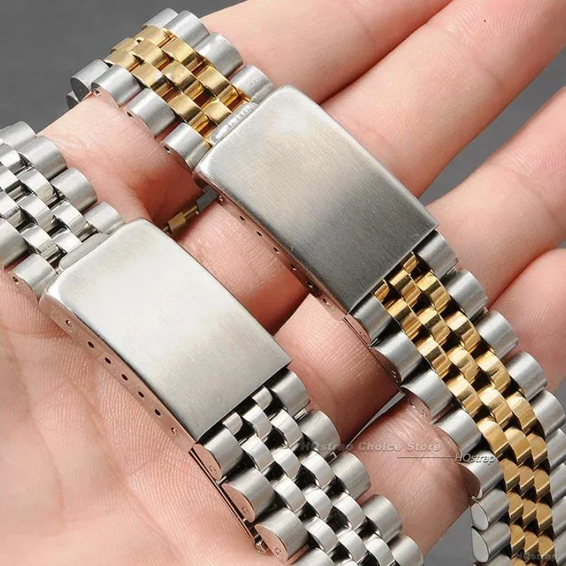 منحني نهاية حزام (استيك) ساعة ل اليوبيل حزام ل رولكس DATEJUST الفاخرة الفولاذ المقاوم للصدأ سوار إكسسوارات 18 مللي متر 19 مللي متر 20 مللي متر 21 مللي متر 22 مللي متر