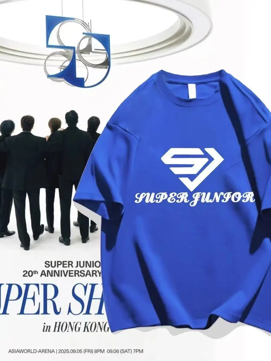 

‌Super Junior concert T Shirt Super Junior 20th anniversary cotton T-shirt Kpop Fashion Men Women Summer Short Sleeve Tee To
