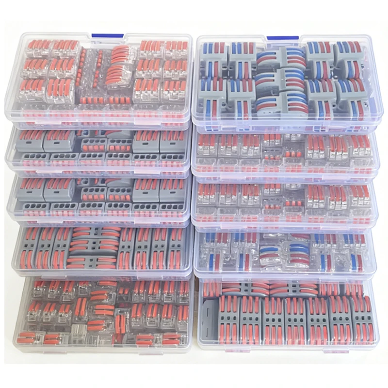 32A 250V Push-in Terminal Block Connector with Junction Box , High Current, Quick Connect Fireproof Easy Push-in Installation