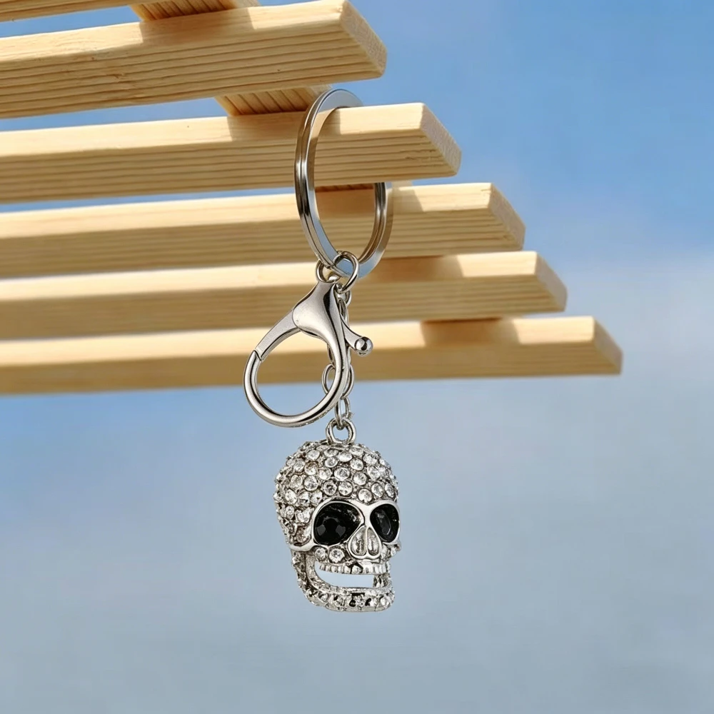 Vintage-Charme Originalität Halloween Metall-Schlüsselanhänger Beliebter Mode-Schmuck für Männer und Frauen Totenkopf-Schlüsselring Anhänger Geschenkverpackung – Detail 1