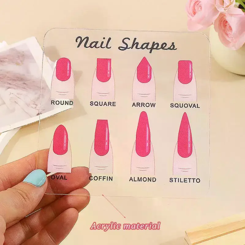 Acrylic Manicure Display Board Clear Durable Nail Shapes Show Signboard for Professional Nail Salon Window Display Use