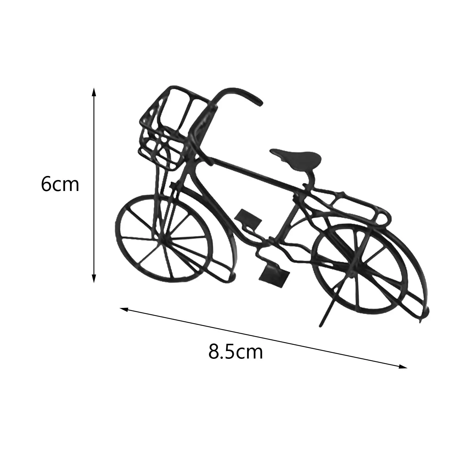 Posąg rowerowy dla lalek czarne kolekcje rowerów na zakupy wystrój rzemioślniczy z koszem