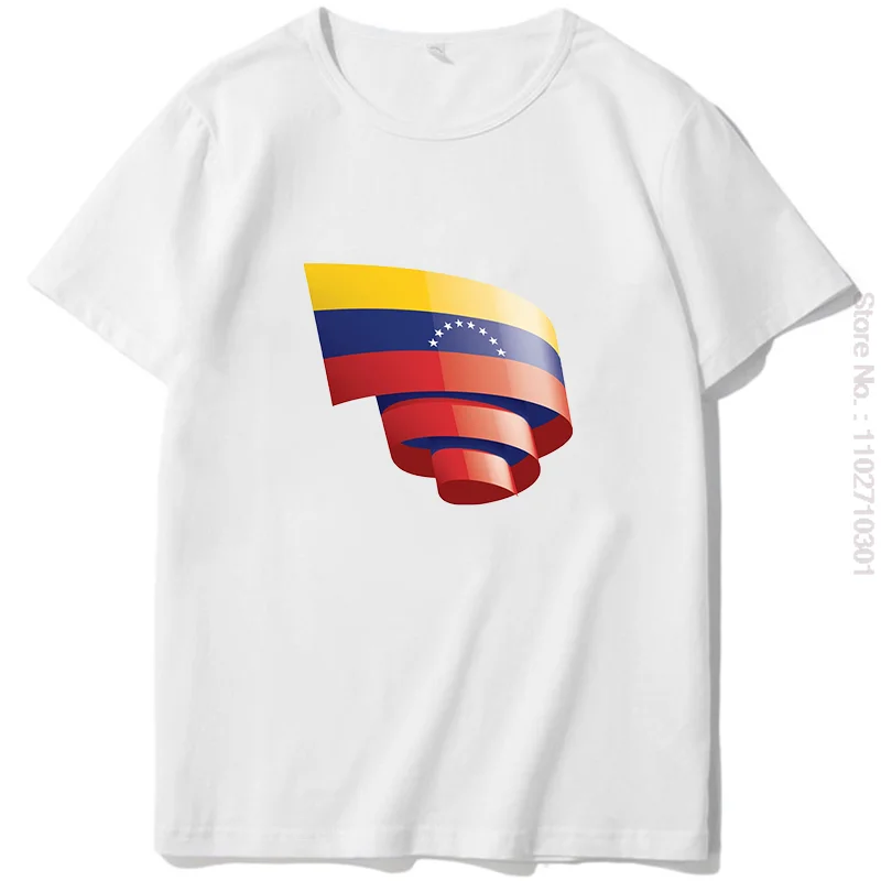 Curled Venezuela Flag Venezuelans Day Graphic T Shirts Short Sleeve t-shirt Tees Tops O-neck T-shirt Summer Men\'s Clothing