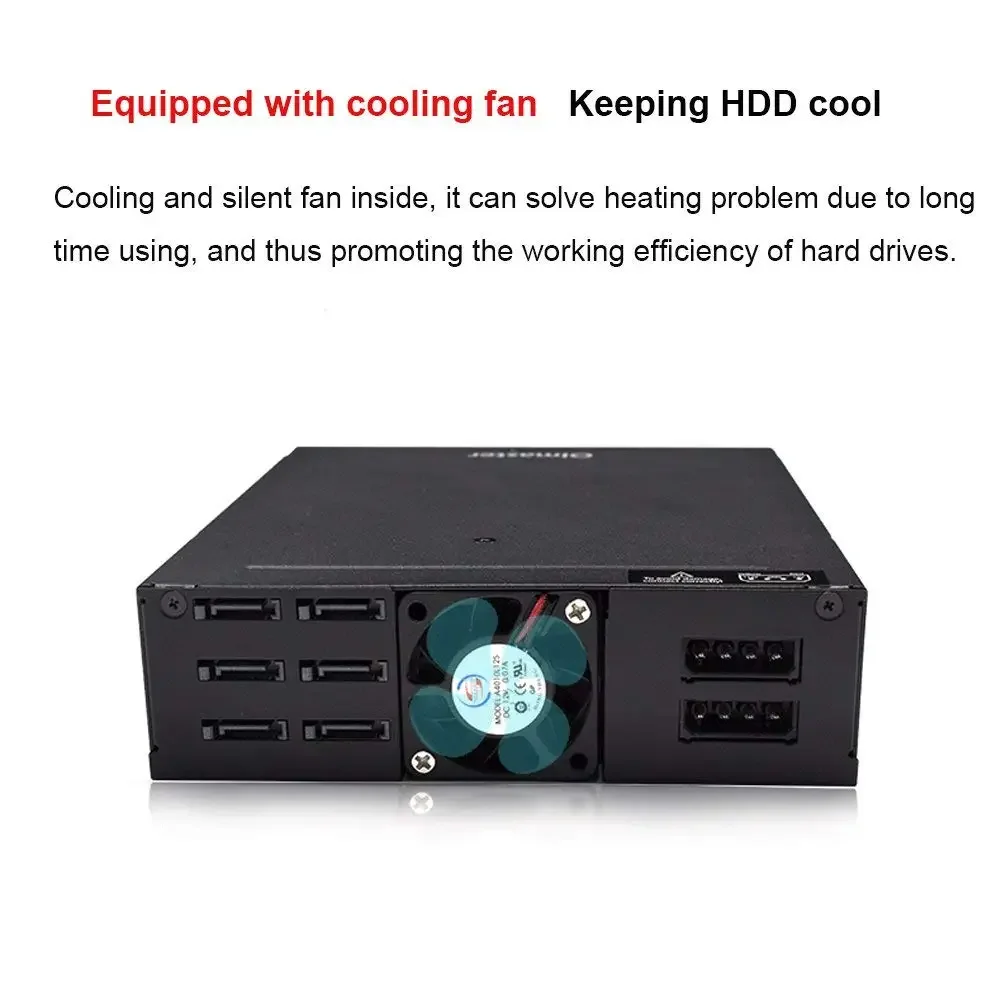 4/6 Bay 2,5 Zoll SATA HDD SSD Hot-Swap Mobile Rack Festplattengehäuse für PC 5,25 Zoll optisches Laufwerksgestell Internes Speicherfach – Detail 6