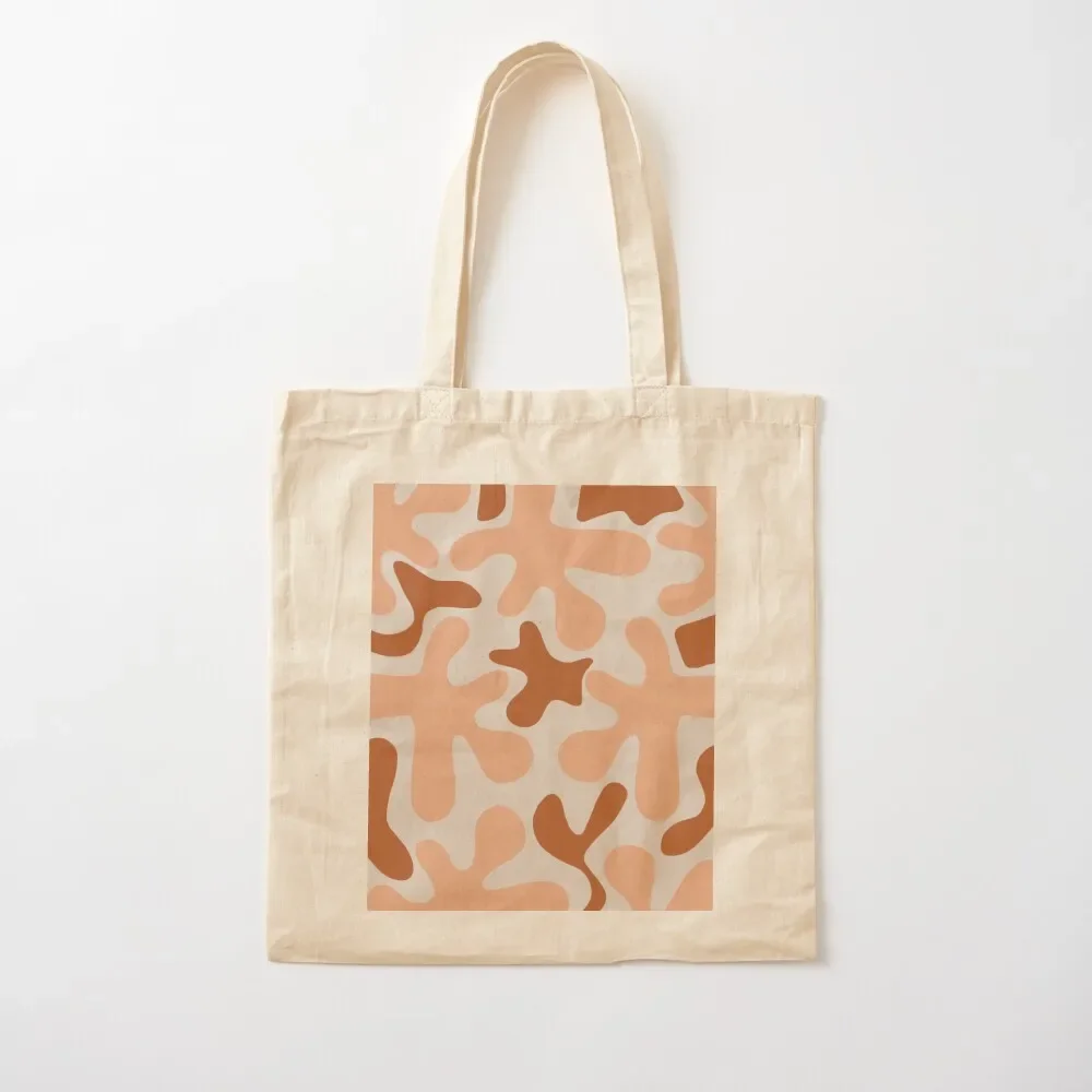 

Clay Time Abstract Pattern in Rust, Blush Salmon, and Taupe Tote Bag Women's beach bags bags luxury women Tote Bag