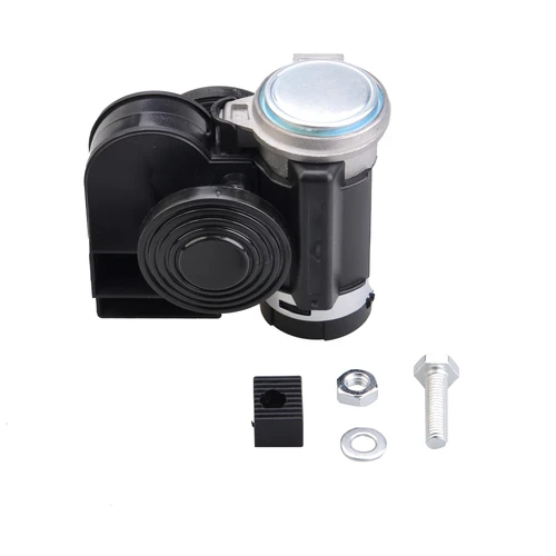 Imagen 2 del producto Bocina de aire doble compacta de caracol negro de 12V, señal de sonido, bocina de aire para coche, vehículo, motocicleta, yate, barco, SUV, bicicleta, tren