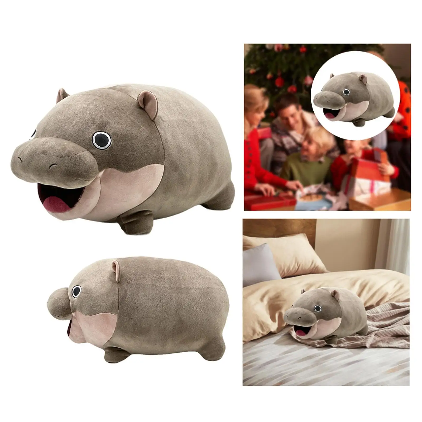 

Hippo Plush Doll Hugging Toy Bedroom Decoration Home Decor Soft Sofa Ornaments Stuffed Animals for Boys Girls Kids Baby
